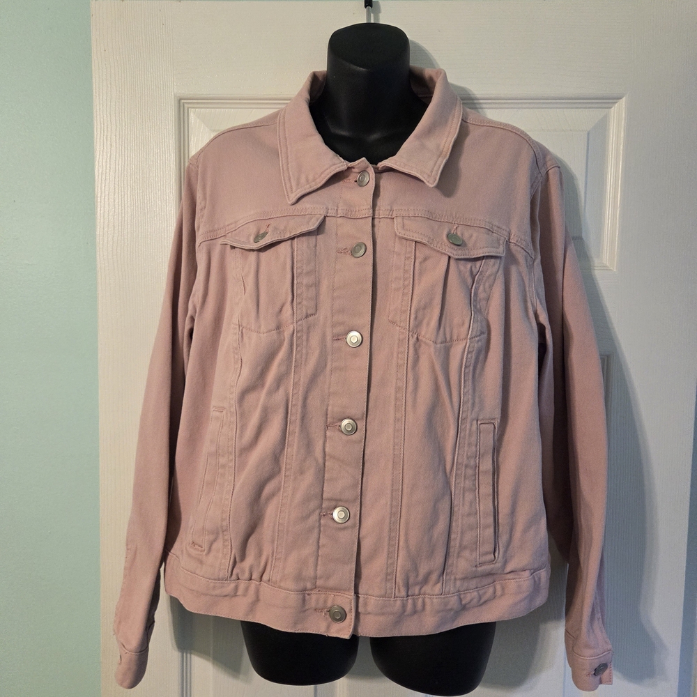 Time and Tru Pink Jean Jacket